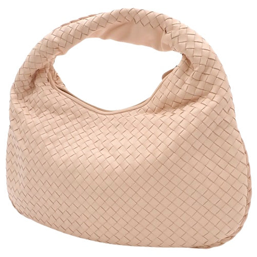 Intrecciato one-shoulder leather hobo bag