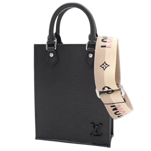 Epi Petite Sac Plat shoulder mini bag in Epi leather, noir, M81238