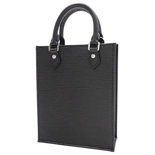 Epi Petite Sac Plat shoulder mini bag in Epi leather, noir, M81238