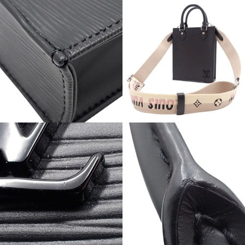 Epi Petite Sac Plat shoulder mini bag in Epi leather, noir, M81238