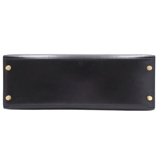 Kelly 32 (Exterior Stitched) Box Calfskin, Black, Gold Hardware, 〇A Stamp