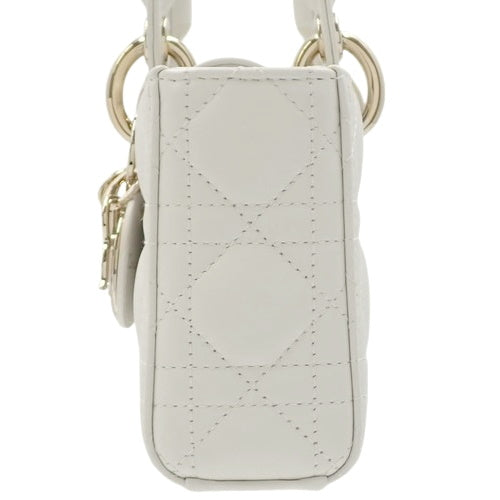 カナージュ Lady D-Joy バッグ スモール 2WAY ショルダー 肩掛け ラムスキン ラテホワイト M0613ONGE_M030(2025年3月現在現行品)