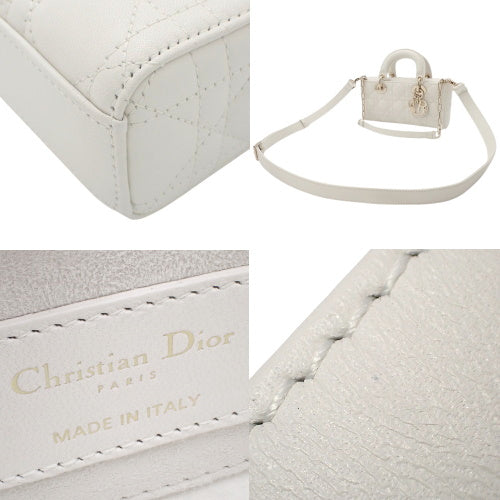 カナージュ Lady D-Joy バッグ スモール 2WAY ショルダー 肩掛け ラムスキン ラテホワイト M0613ONGE_M030(2025年3月現在現行品)