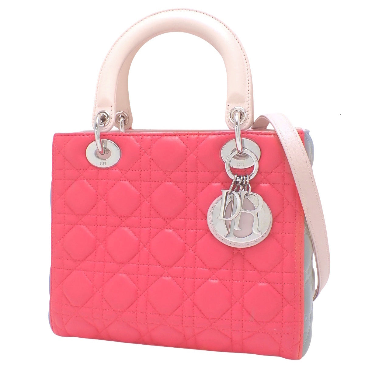 カナージュ Lady Dior レディディオール バッグ ミディアム バイカラー ラムスキン