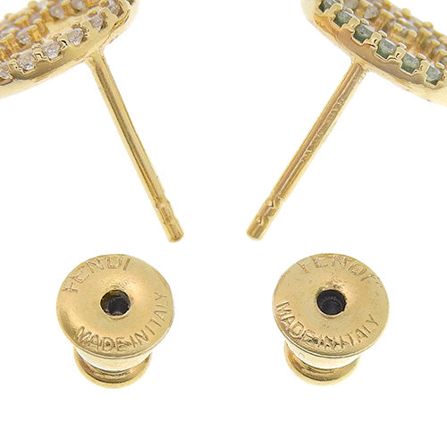 エフ イズ フェンディ ピアス メタル(GP) ラインストーン アクセサリー ジュエリー ロゴ