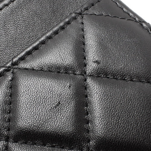 Matelasse Trendy CC Chain Wallet, Lambskin, Black, Shoulder Bag, Crossbody Bag, Wallet