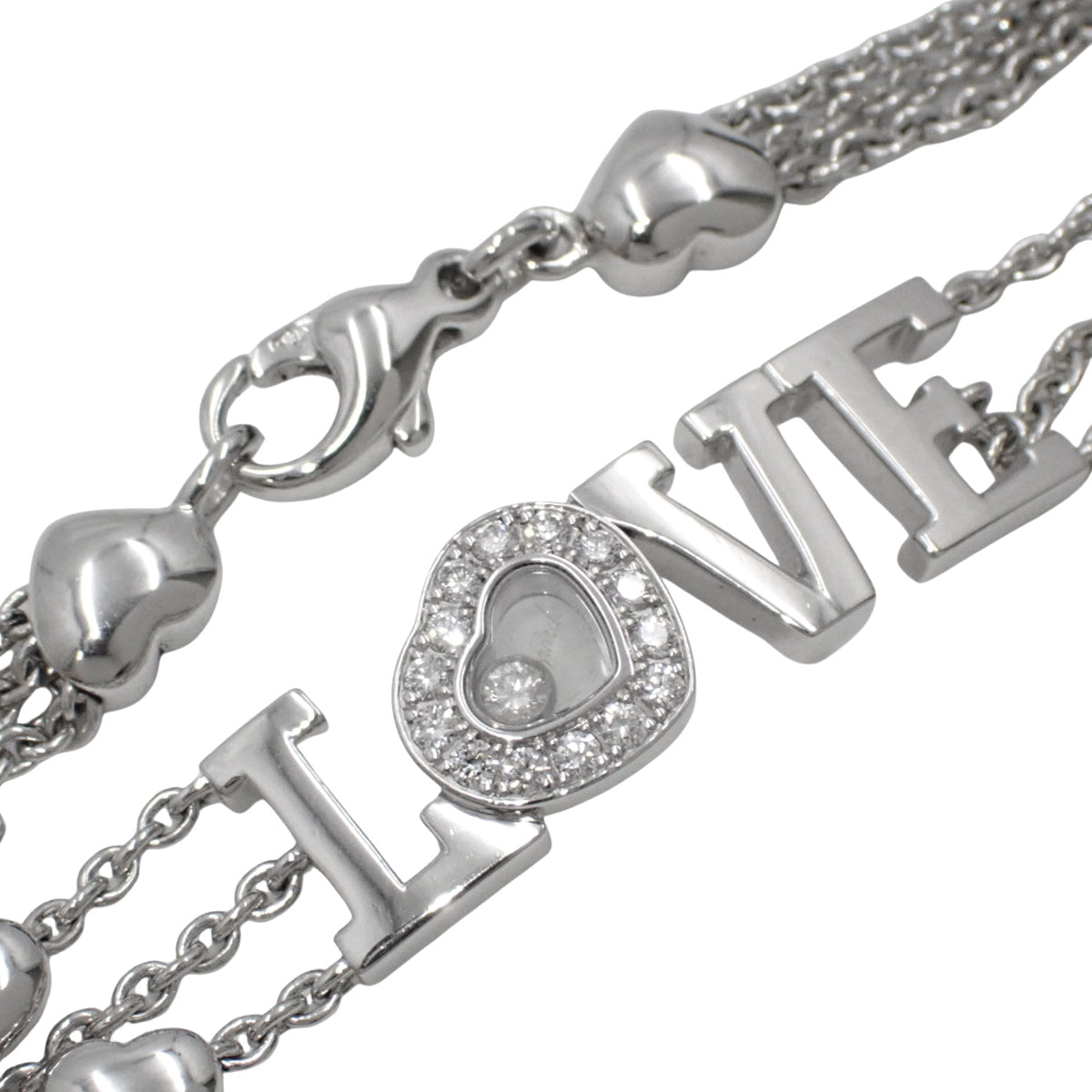 ハッピー ブレスレット ダイヤモンド K18 ホワイトゴールド WG LOVE