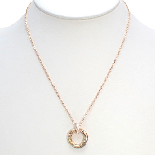 Trinity Necklace, Diamond, Pink Gold (K18PG), Yellow Gold (K18YG), White Gold (K18WG), Accessory, Jewelry, 5 Diamonds (5PD)