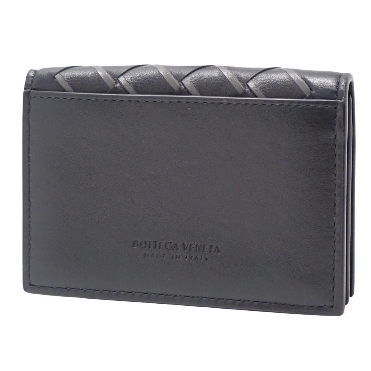 Intrechart Business Card Holder, Leather, Black/Gray