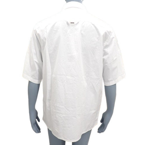 Placed Embroidery Sleeve Short Shirt, Size M