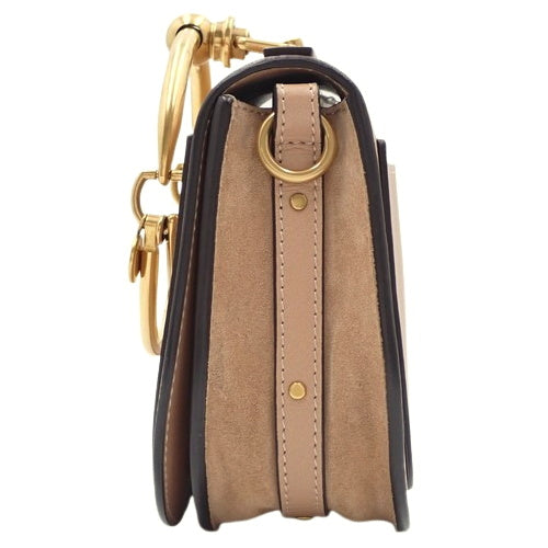 Nile Small Bracelet Bag in Leather and Suede, Biscotti Beige (3S1301), 2-Way Shoulder Bag, Crossbody Bag