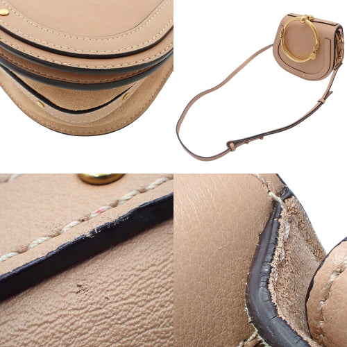 Nile Small Bracelet Bag in Leather and Suede, Biscotti Beige (3S1301), 2-Way Shoulder Bag, Crossbody Bag