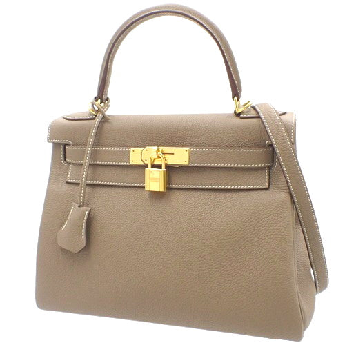 Kelly 28(内缝线)Togo Etoupe/Etoupe B 印花