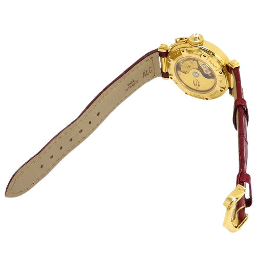 WJ116036 Pasha 32 PG/Leather Automatic White Grid Diamond