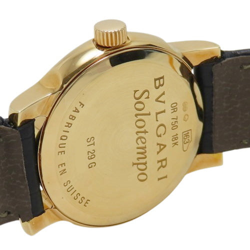 ST29G Solotempo Yellow Gold/Leather Quartz White