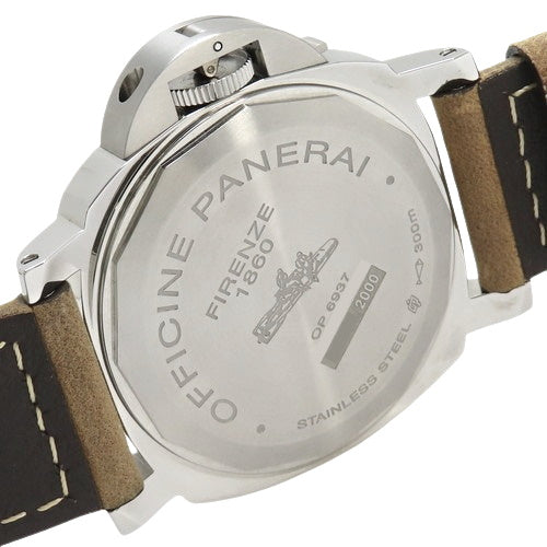 【保証書付】 PAM00590 ルミノール・マリーナ 8デイズ SS/革/ラバー 手巻き ブラック