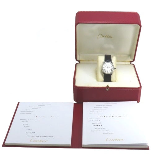 WSRN0019 ロンド ソロ ドゥ カルティエ SS/革 クオーツ シルバー