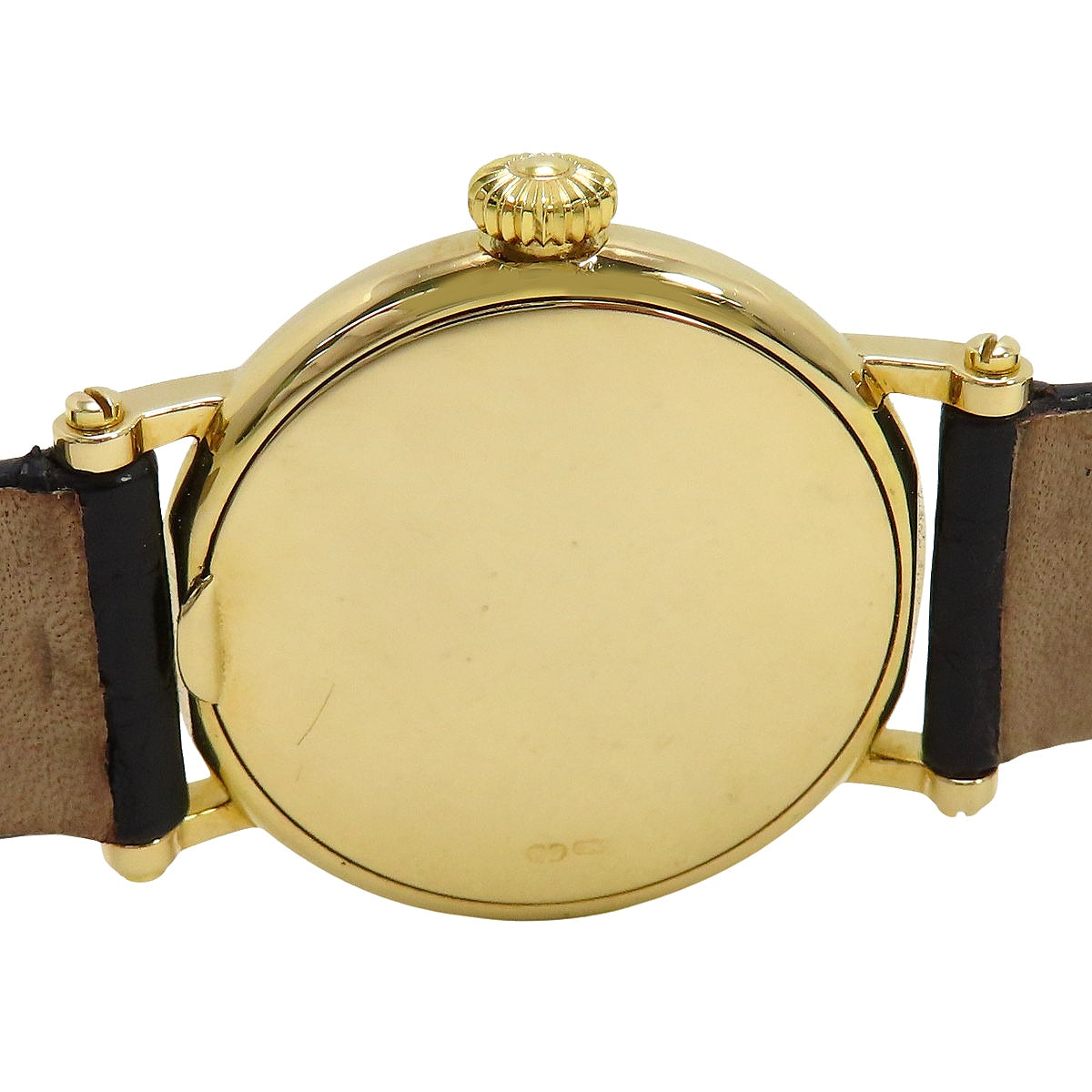 4860J Calatrava Officer, Yellow Gold/Leather, Hand-Wound, White Dial