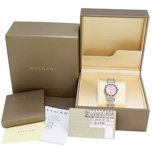 宝格丽宝格丽BBL26S精钢石英粉色腕表