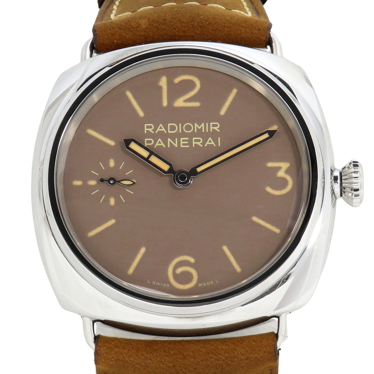 PAM01385 Radiomir Officine SS/Leather Hand-Wound Beige