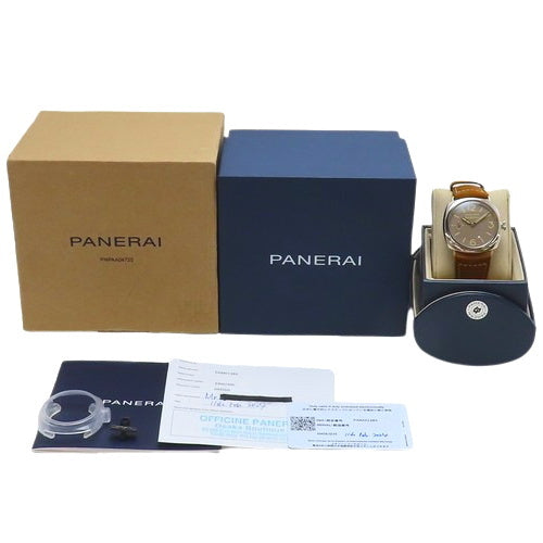 【2024年保証書付】 PAM01385 ラジオミール オフィチーネ SS/革 手巻き ベージュ
