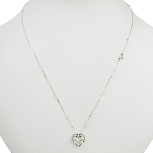Belle Epoque Diamond Heart Necklace in 18K White Gold