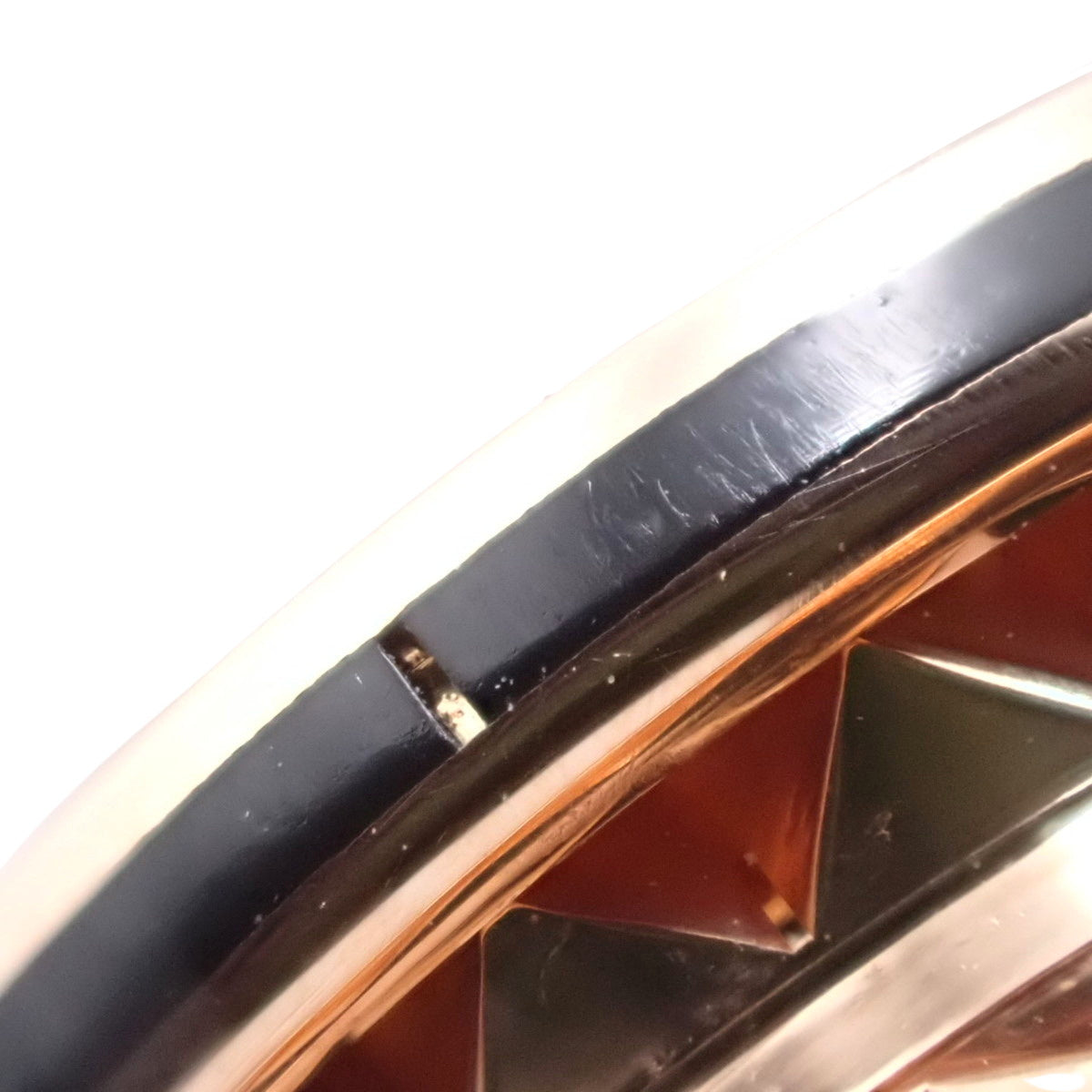 B.zero1 Rock 双环戒指,18K 玫瑰金,PG 材质,黑色陶瓷