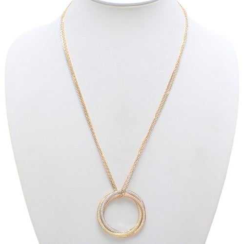 三位一体项链 钻石 K18 黄金 (YG)、K18 白金 (WG)、K18 粉红金 (PG)