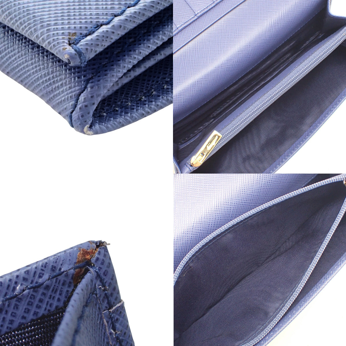 Gancini Bifold Long Wallet, Leather, Blue, 22B481