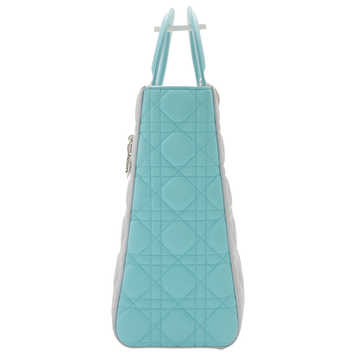 カナージュ Lady Dior レディディオール バッグ ラージ ラムスキン ライトグレー ライトブルー