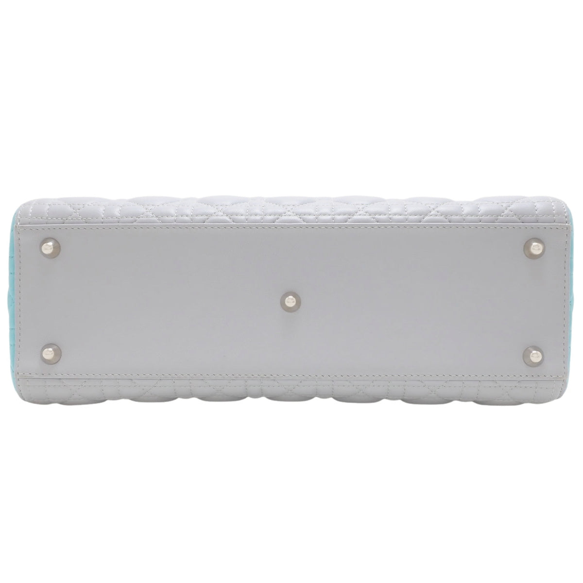 カナージュ Lady Dior レディディオール バッグ ラージ ラムスキン ライトグレー ライトブルー