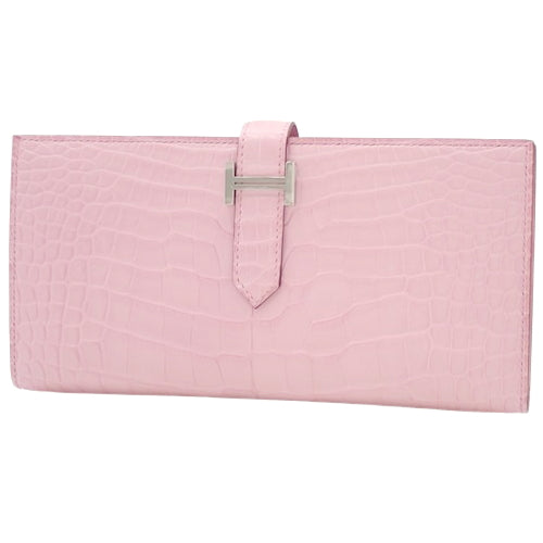 Bearn soufflet alligator matte crocodile leather with palladium hardware and Z stamp