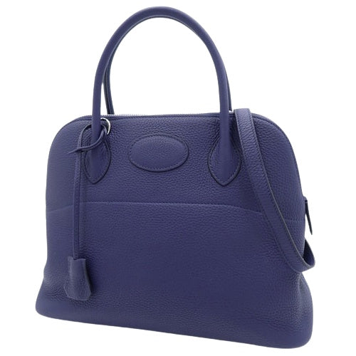 Bolide 31 Taurillon Clemence leather strap with palladium hardware and blue ankle strap, Z stamp