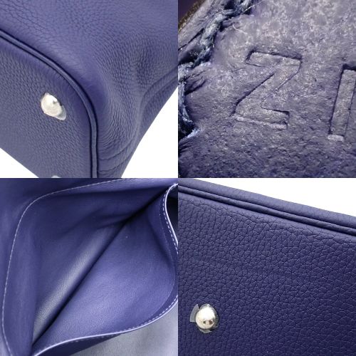 Bolide 31 Taurillon Clemence leather strap with palladium hardware and blue ankle strap, Z stamp