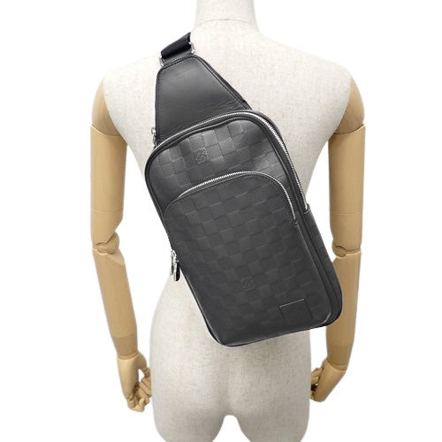 ダミエ・アンフィニ アヴェニュー・スリングバッグ ダミエ・アンフィニレザー ブラック N45303 ショルダー 肩掛け 斜め掛け クロスボディ