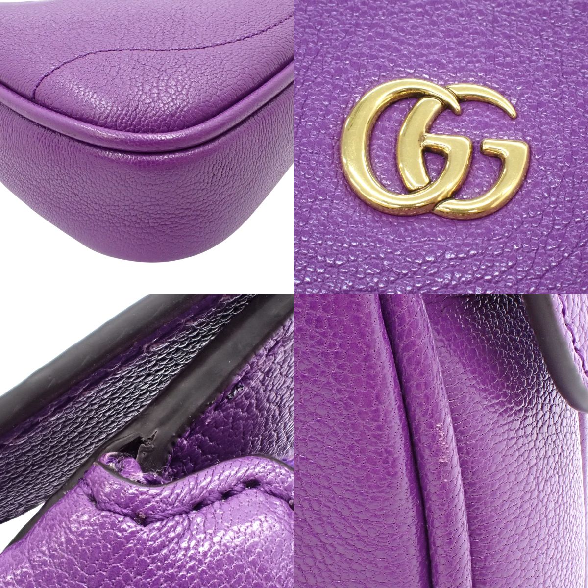 GGマーモント アフロディーテ ミニバッグ 肩掛け ショルダー ワンショルダー ホーボー レザー 739076