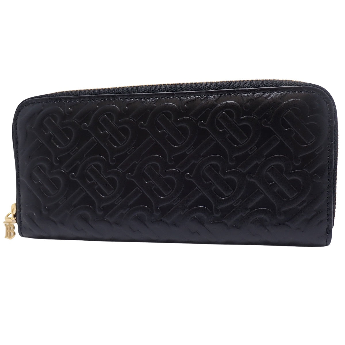 TBモノグラム ラウンドファスナー 長財布 レザー ブラック 8011601