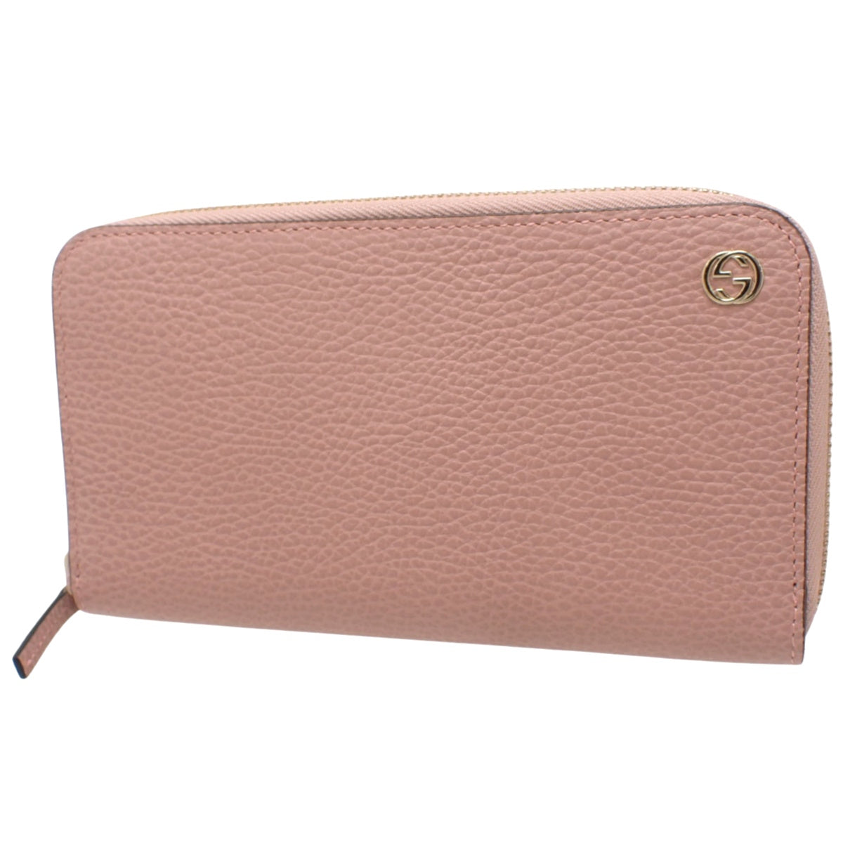 Interlocking G Zip-Around Wallet, Leather, Pink, 449347
