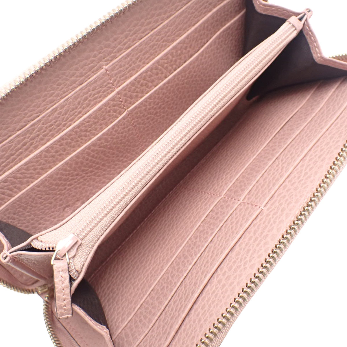 インターロッキングG ジップアラウンド ウォレット レザー ピンク 449347