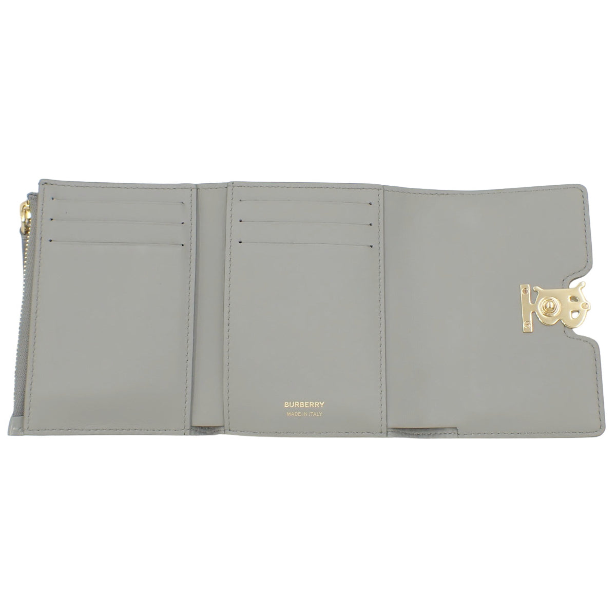 TB Logo Mini Wallet, Leather, Gray