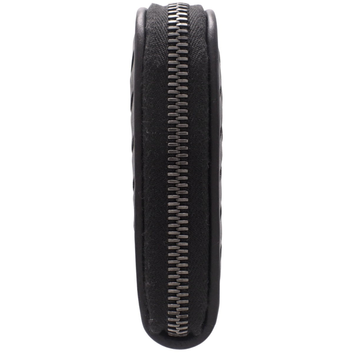 Intricate Round-Zip Wallet, Leather, Dark Brown