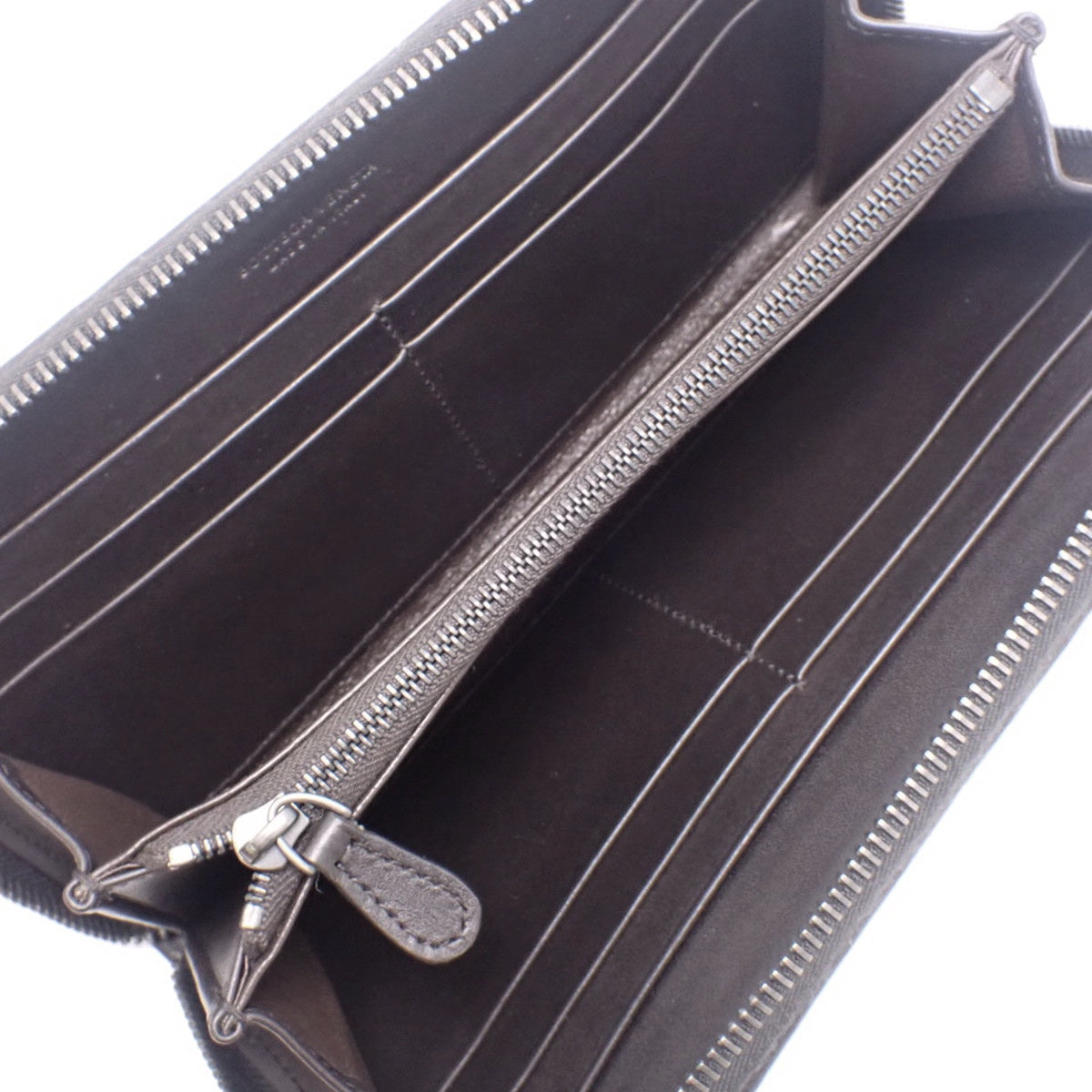 Intricate Round-Zip Wallet, Leather, Dark Brown