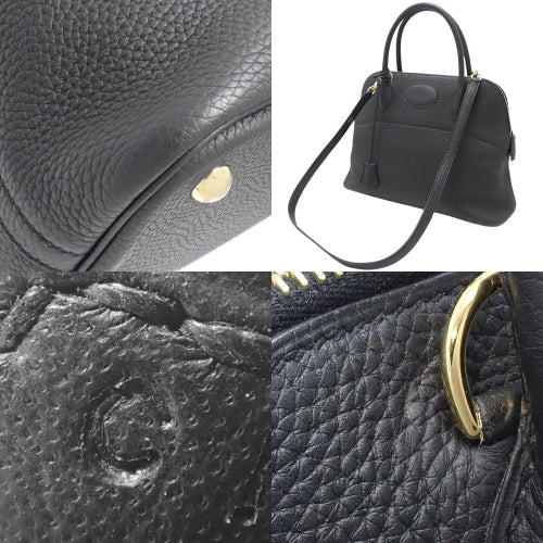 Bolide 31 Taurillon Clemence 黑色皮革,配金色五金件和 C 字印记