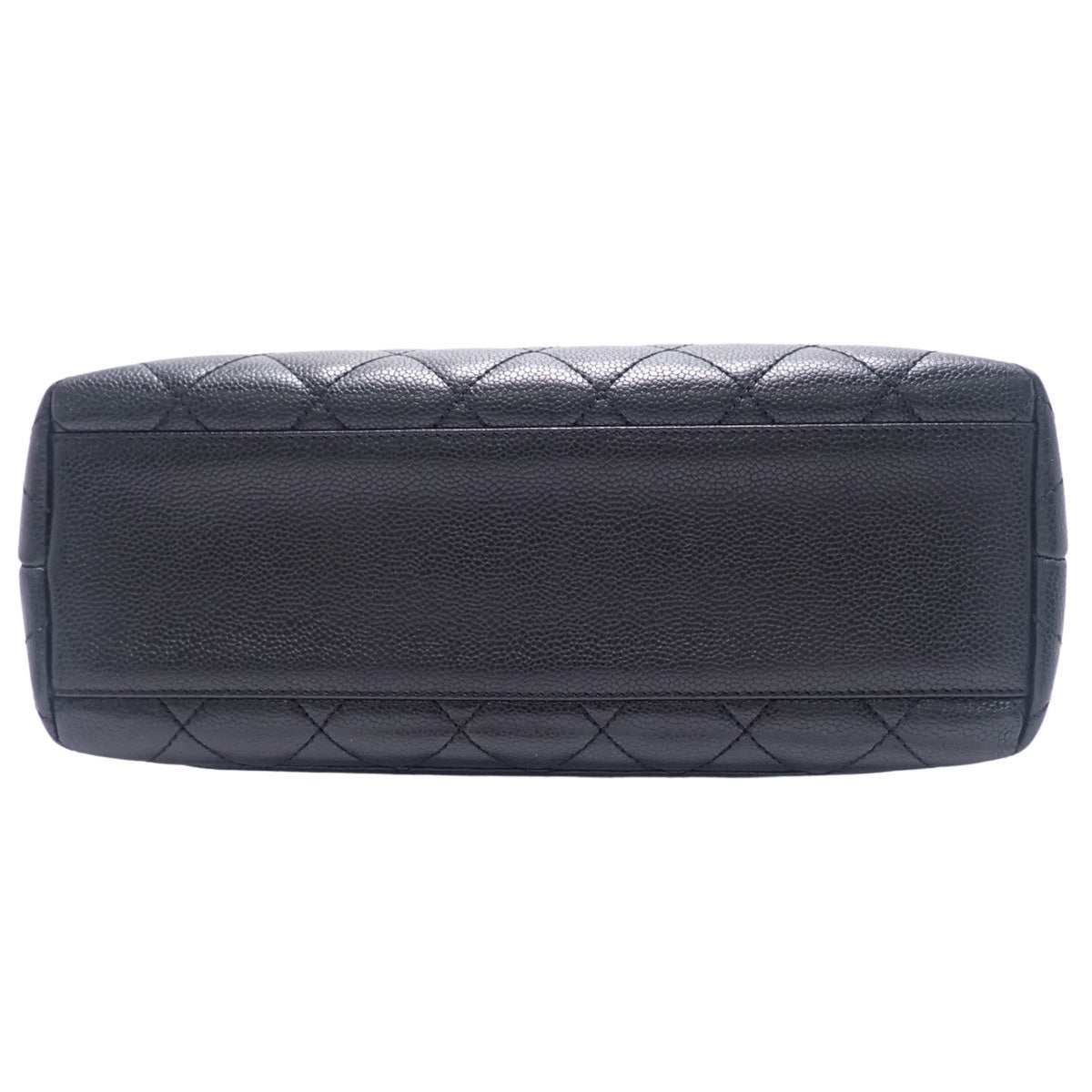 Matelasse Coco标志手提包,鱼子酱皮革,黑色,A12397