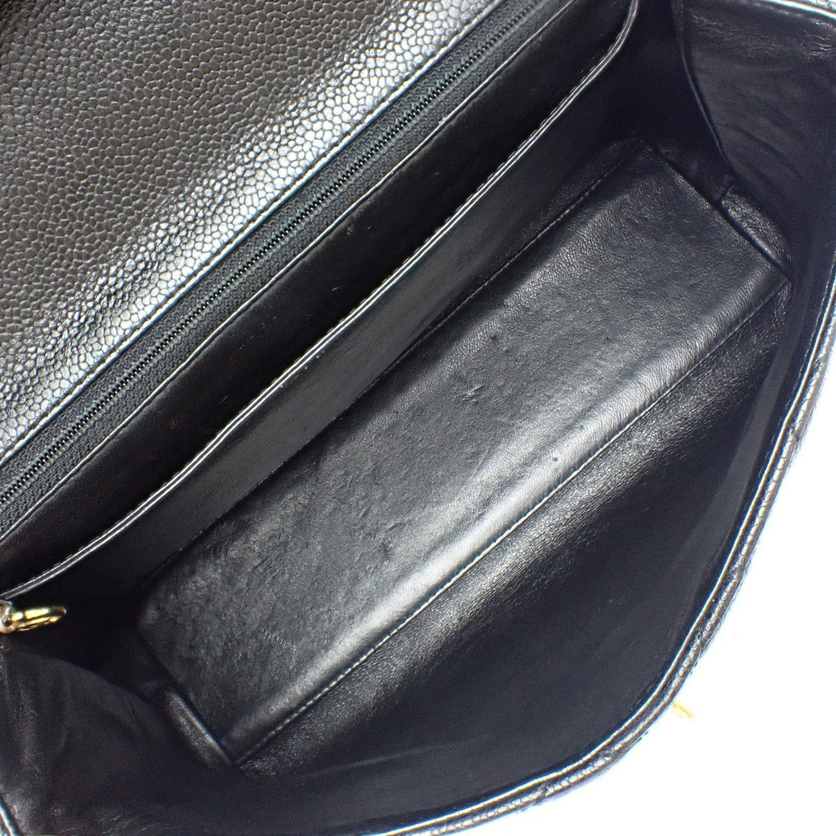 Matelasse Coco标志手提包,鱼子酱皮革,黑色,A12397