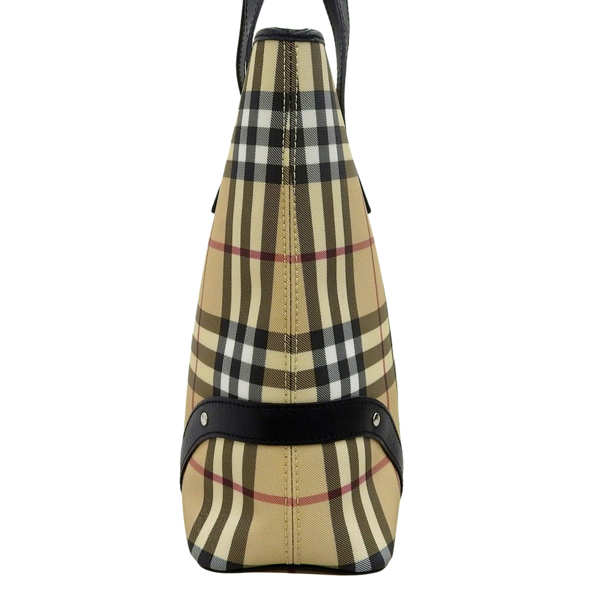 Nova Check Handbag, PVC Leather, Beige, Black, Red