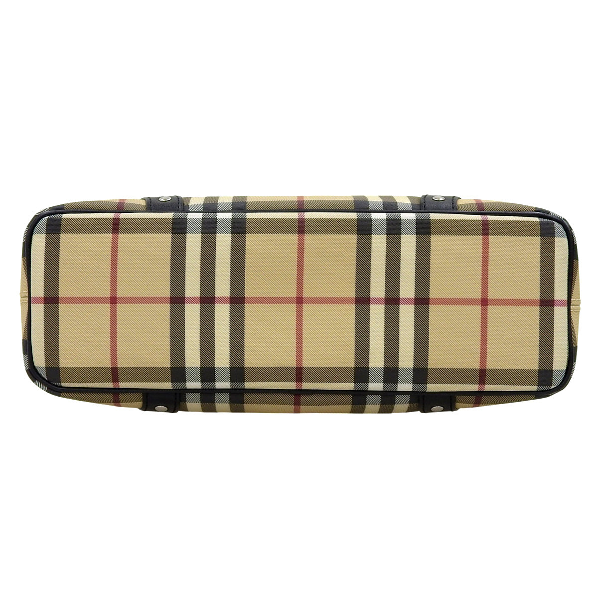 Nova Check Handbag, PVC Leather, Beige, Black, Red