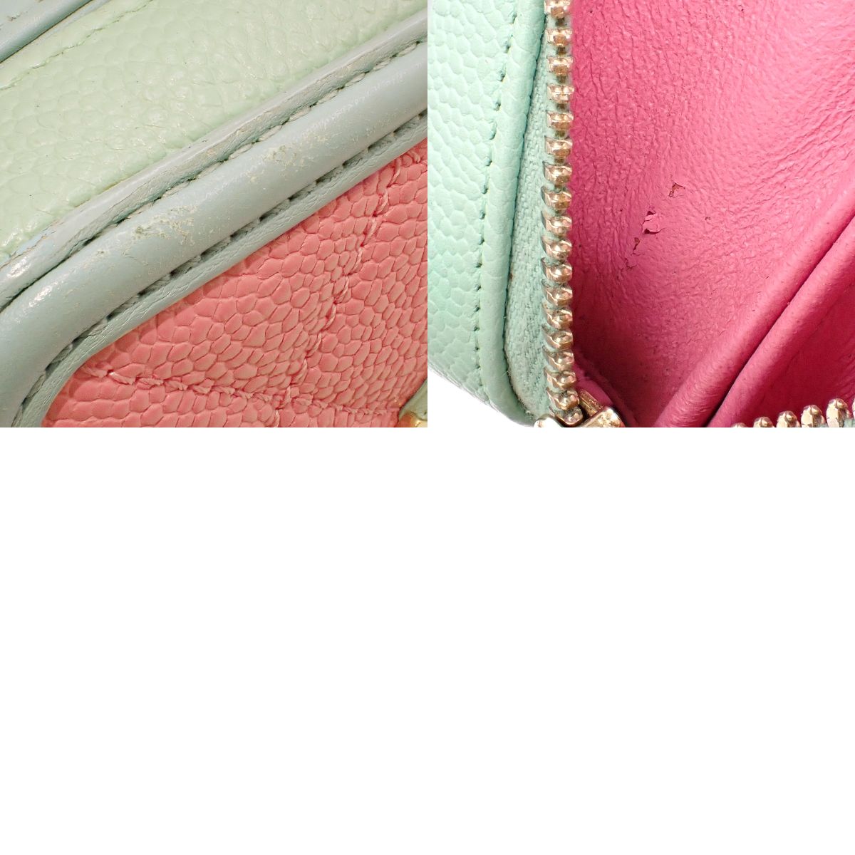 マトラッセ CCフィリグリー バニティバッグ キャビアスキン ピンク 黄緑 A93343