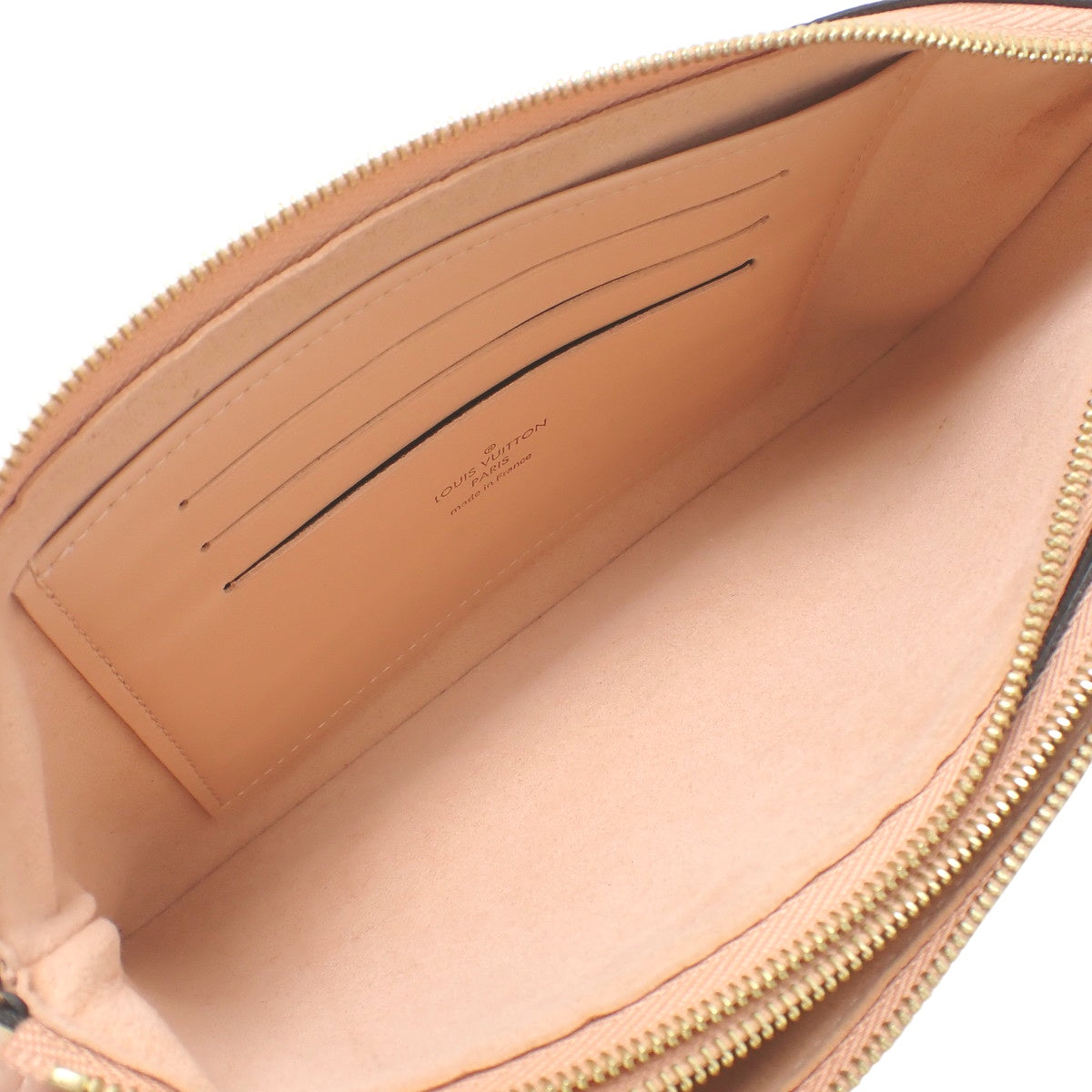 Damier Ebene Double Zip Pochette in Damier Canvas N60254