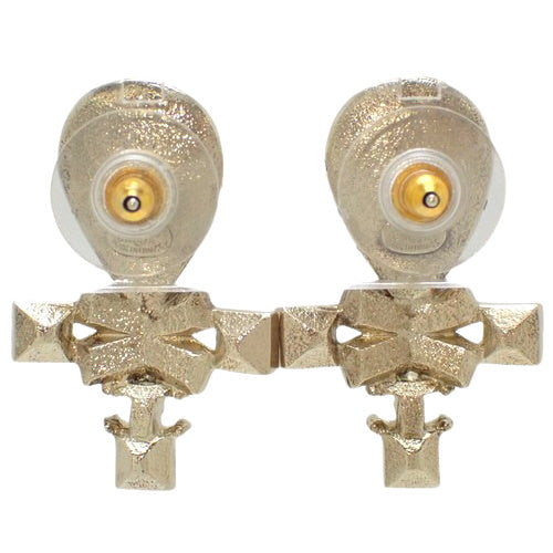 Cocomark 金属水钻十字架耳环(GP)配仿珍珠